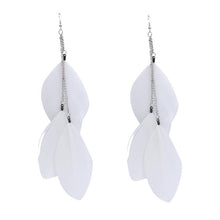 Load image into Gallery viewer, Bohemian Handmade Vintage Feather Long Drop Earrings