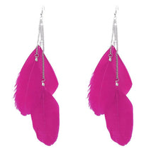 Load image into Gallery viewer, Bohemian Handmade Vintage Feather Long Drop Earrings