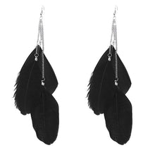 Load image into Gallery viewer, Bohemian Handmade Vintage Feather Long Drop Earrings