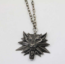 Load image into Gallery viewer, Figure Game Pendant Wizard Witcher 3 Medallion Pendant Necklace Wolf Head Necklace U Pick Color Halloween Necklace &amp; Pendants