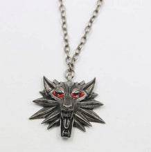 Load image into Gallery viewer, Figure Game Pendant Wizard Witcher 3 Medallion Pendant Necklace Wolf Head Necklace U Pick Color Halloween Necklace &amp; Pendants