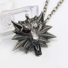 Load image into Gallery viewer, Figure Game Pendant Wizard Witcher 3 Medallion Pendant Necklace Wolf Head Necklace U Pick Color Halloween Necklace &amp; Pendants