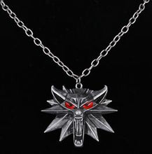 Load image into Gallery viewer, Figure Game Pendant Wizard Witcher 3 Medallion Pendant Necklace Wolf Head Necklace U Pick Color Halloween Necklace &amp; Pendants