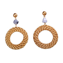 Load image into Gallery viewer, 17KM Handmade Geometric Rattan Weave Chandelier Earrings For Women Round Square Triangle Drop Dangle Earring Party Gifts 2018