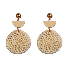 Load image into Gallery viewer, 17KM Handmade Geometric Rattan Weave Chandelier Earrings For Women Round Square Triangle Drop Dangle Earring Party Gifts 2018