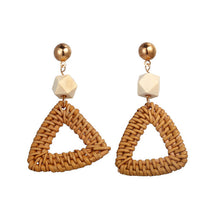 Load image into Gallery viewer, 17KM Handmade Geometric Rattan Weave Chandelier Earrings For Women Round Square Triangle Drop Dangle Earring Party Gifts 2018
