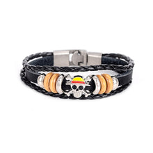 Load image into Gallery viewer, 2018 New Arrival Men Stainless Steel Leather Bracelets Men Jewelry Male Wolf Head Charms Bracelets Bangles Wristband pulseira