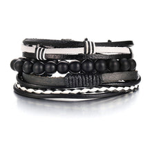 Load image into Gallery viewer, Vintage Wood Beads Leather Bracelets
