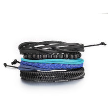 Load image into Gallery viewer, Vintage Wood Beads Leather Bracelets