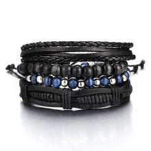 Load image into Gallery viewer, Vintage Wood Beads Leather Bracelets