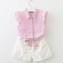 Load image into Gallery viewer, Bear Leader Kids Clothes 2018 Fashion Sleeveless Summer Style Baby  Girls Shirt +Shorts + Belt 3pcs Suit Children Clothing Sets