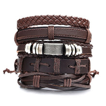Load image into Gallery viewer, 6 Design Vintage Multilayer Leather Bracelet For Men 2019 Handmade Wristband Bracelet Punk Rope Jewelry Wrap Bracelets &amp; Bangles