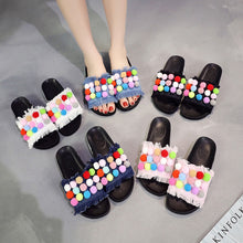 Load image into Gallery viewer, Women Hand-made Flat Flip Flops Sandals