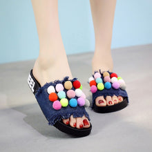 Load image into Gallery viewer, Women Hand-made Flat Flip Flops Sandals