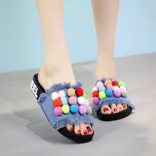 Load image into Gallery viewer, Women Hand-made Flat Flip Flops Sandals